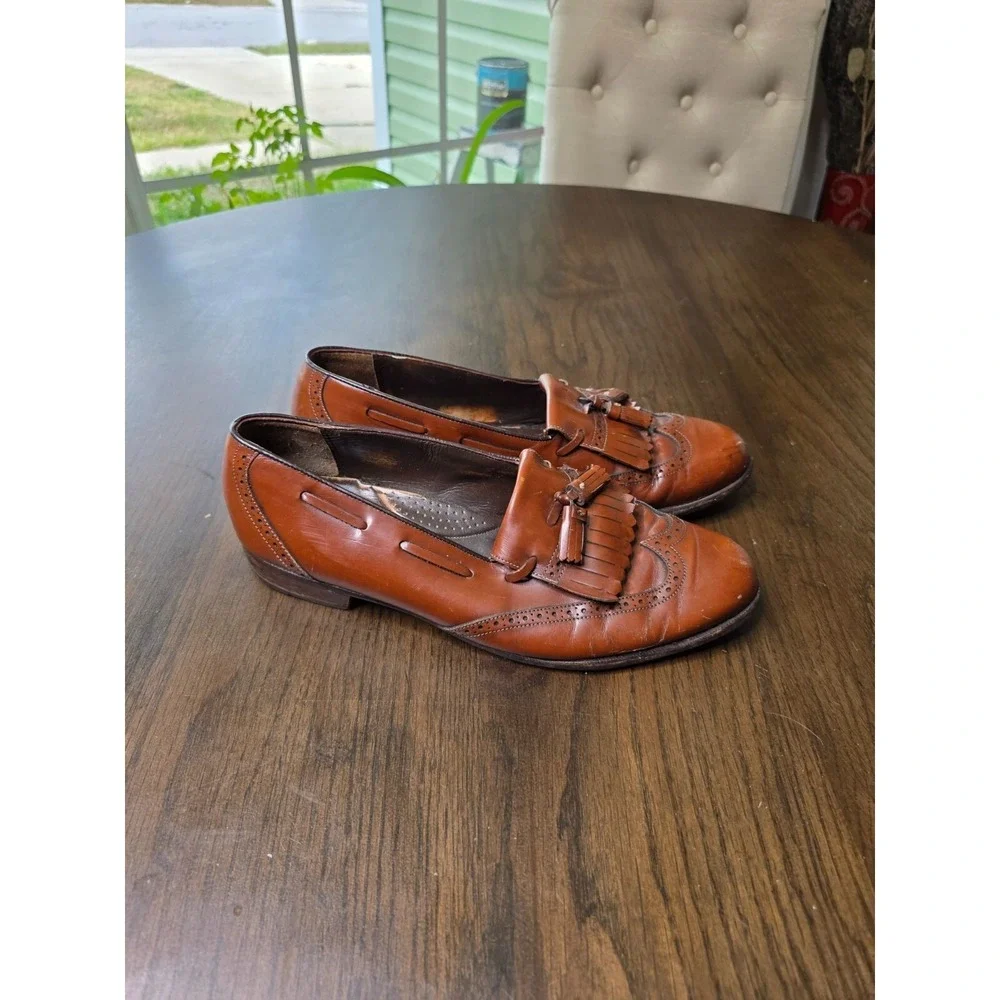 Johnston & Murphy Brown Leather Tassel‎ Loafers Men's 10M #15-3160